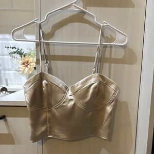 Satin Gold Bustier Top